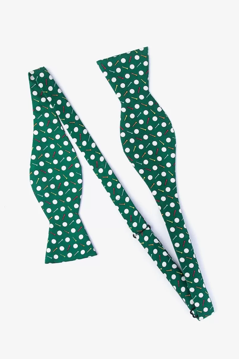 Ties Par-Tee Time Green Self-Tie Bow Tie New