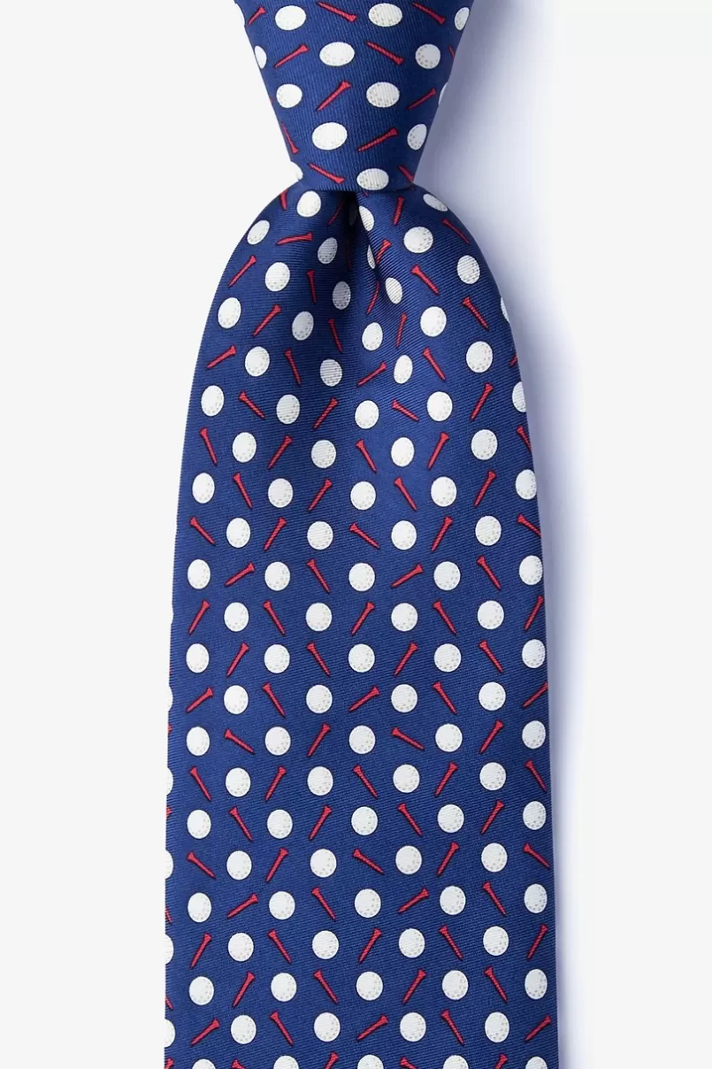 Ties Par-Tee Time Navy Blue Tie NavyBlue Outlet