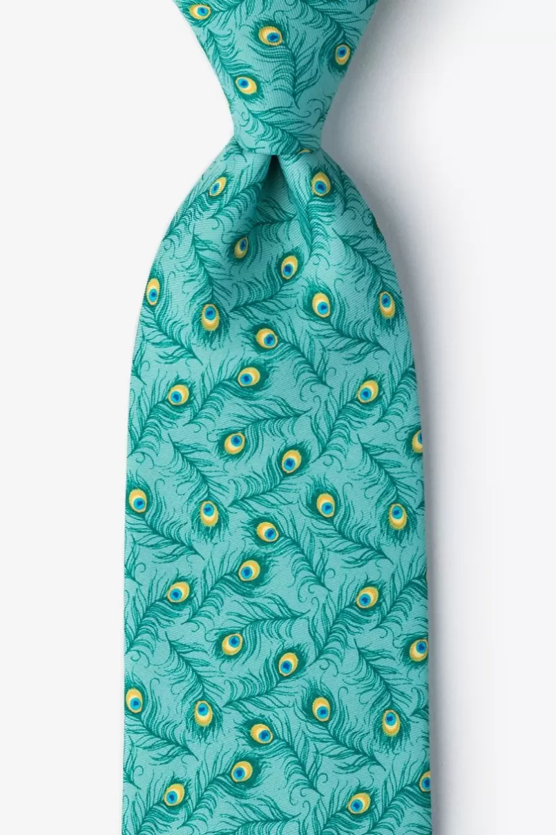 Ties Peacock Feathers Turquoise Tie Hot