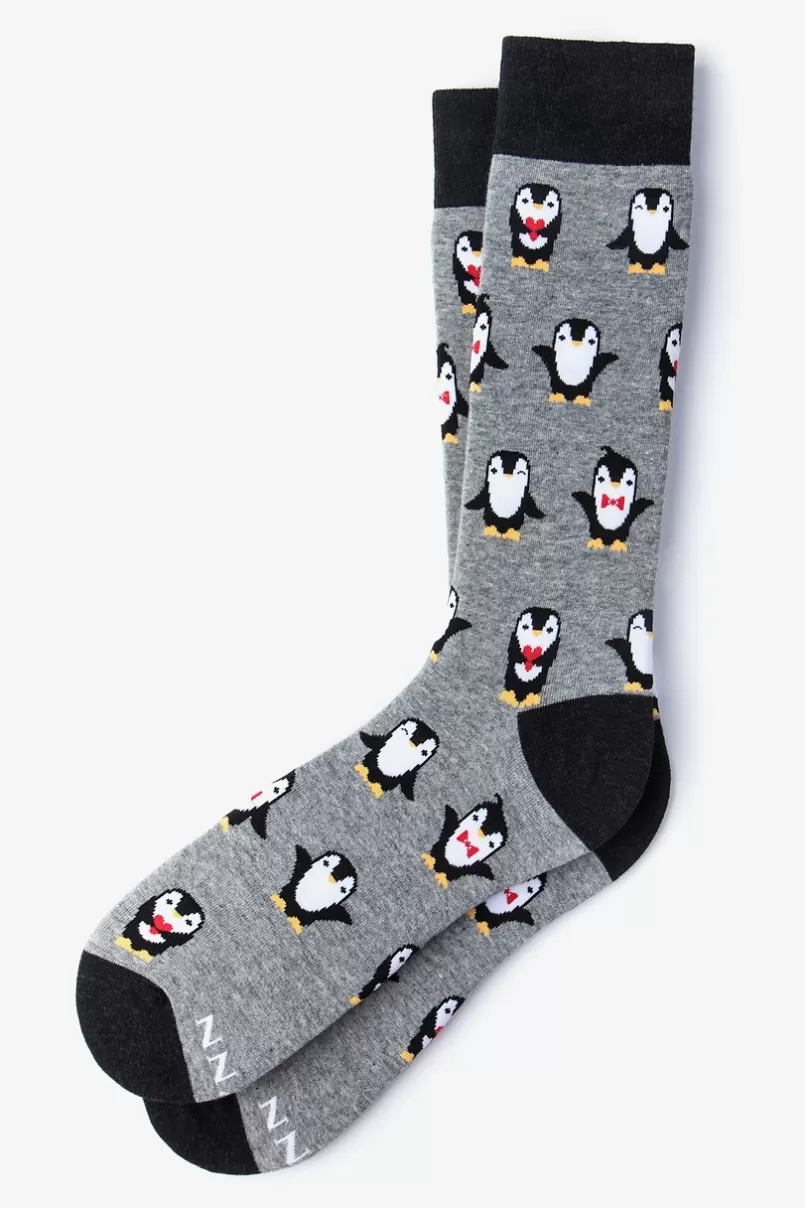 Ties Penguins Heather Gray Sock Cheap