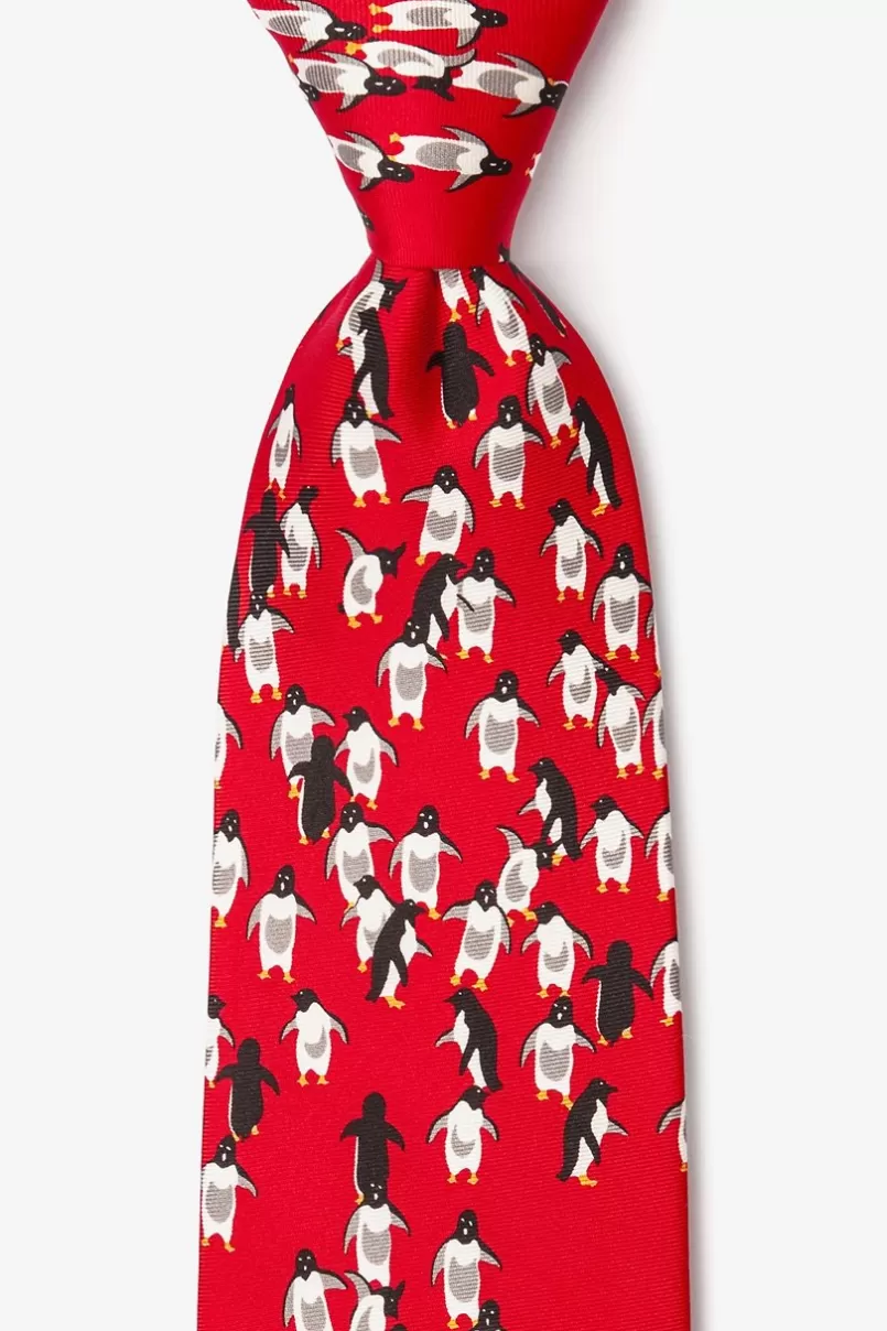 Ties Penguins Red Tie Fashion