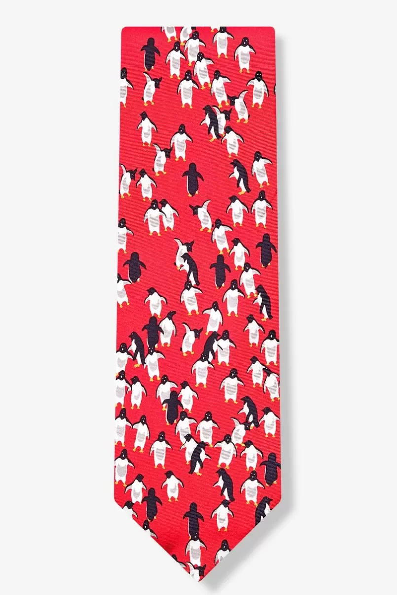 Ties Penguins Red Tie Fashion