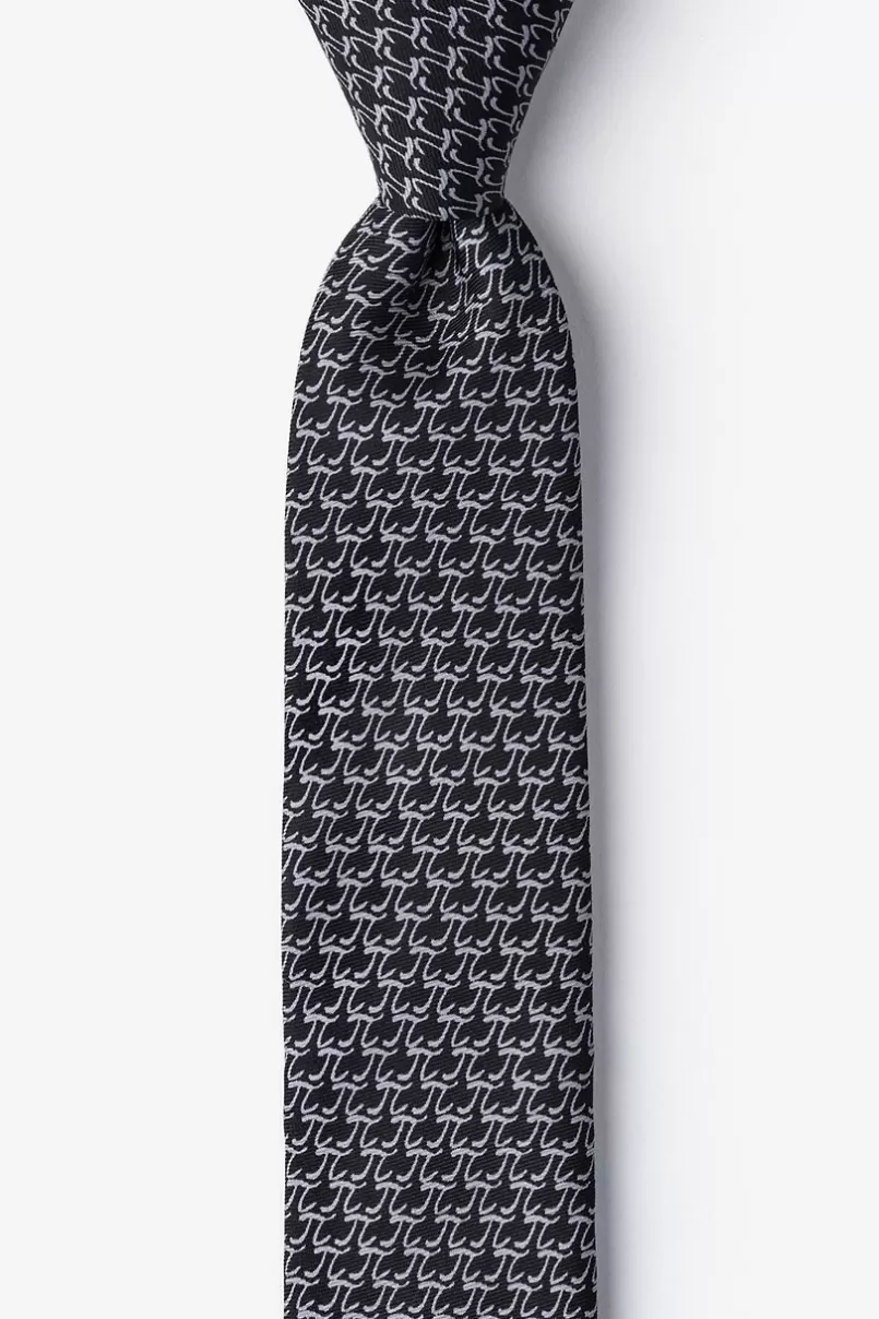 Ties Pi Black Skinny Tie Hot