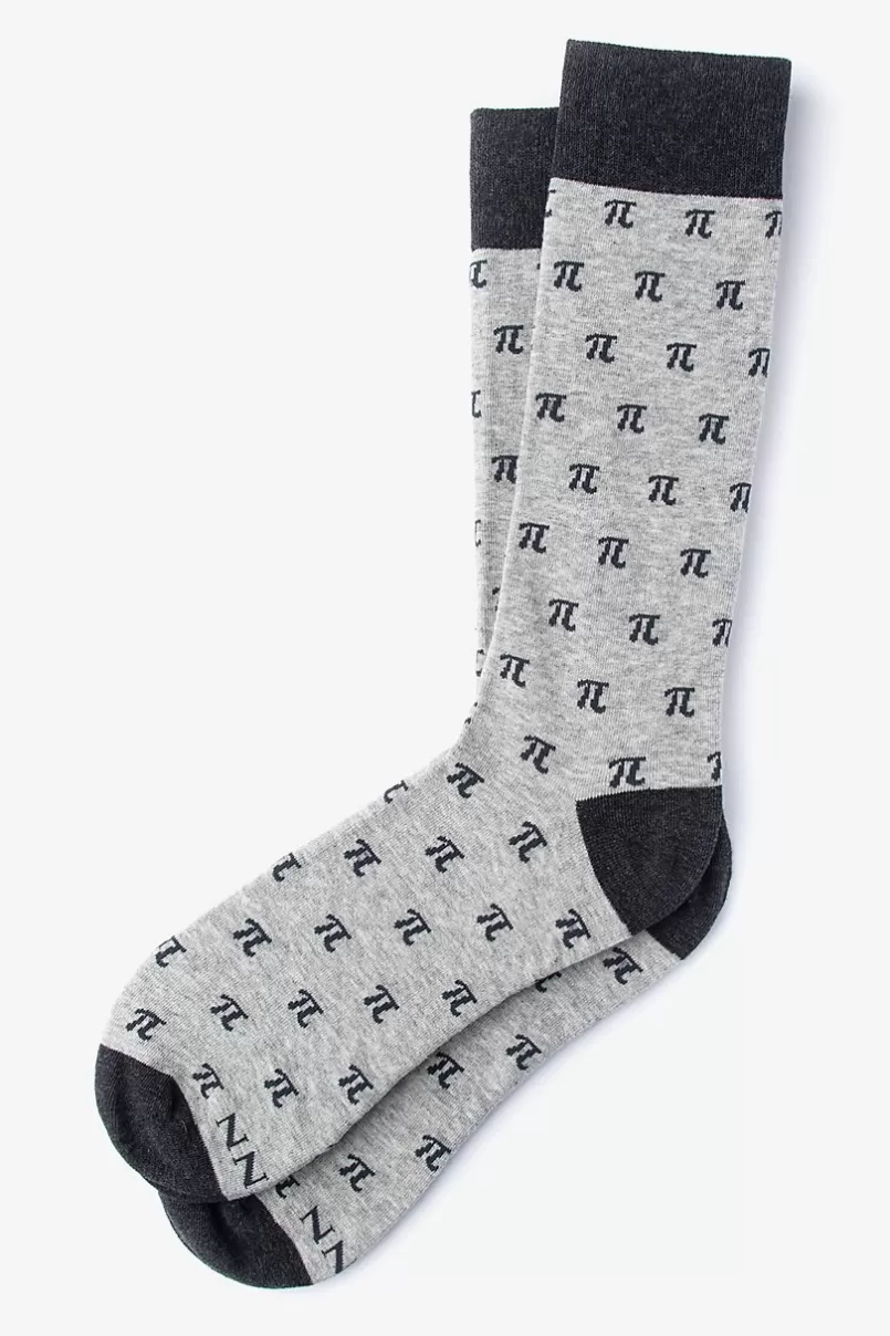 Ties Pi Is Forever Heather Gray Sock HeatherGray Best Sale