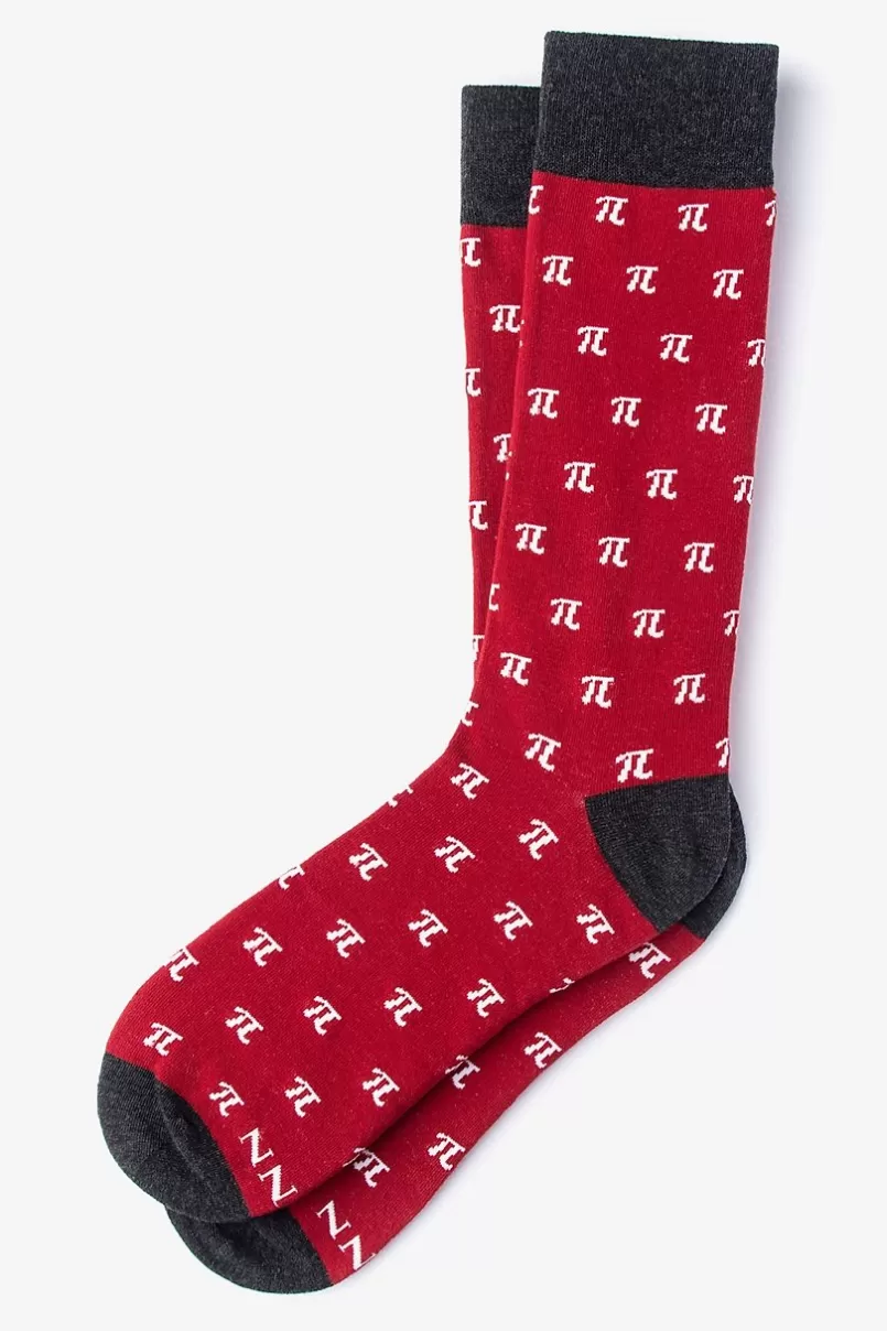 Ties Pi Is Forever Sock Red Hot