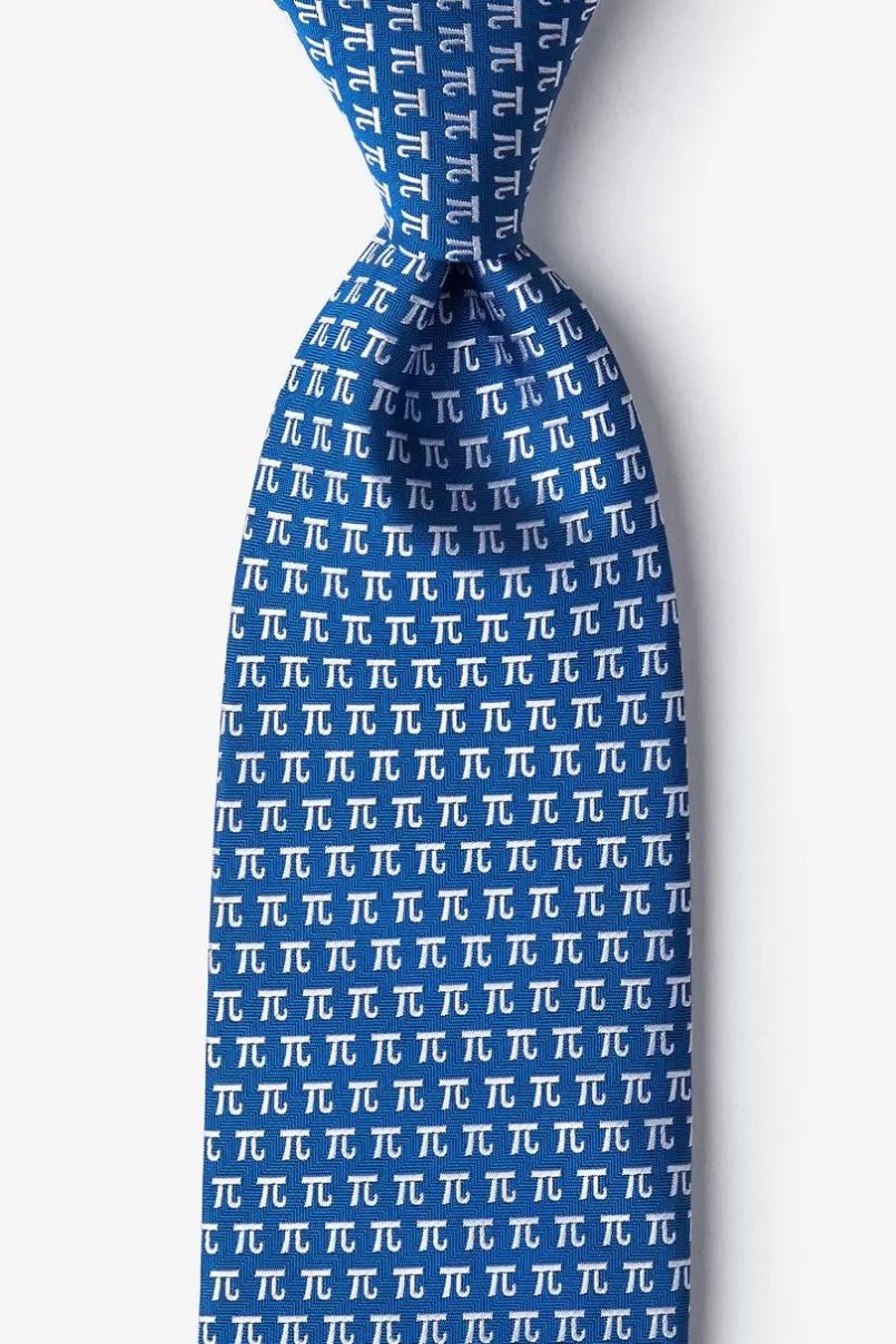 Ties Pi Symbol Blue Tie Store