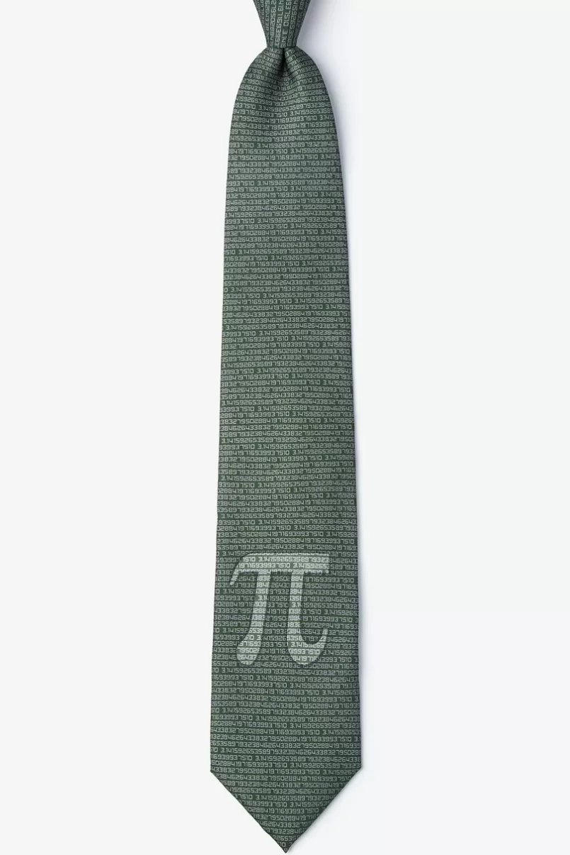 Ties Pi to the 50th Decimal Green Tie Clearance