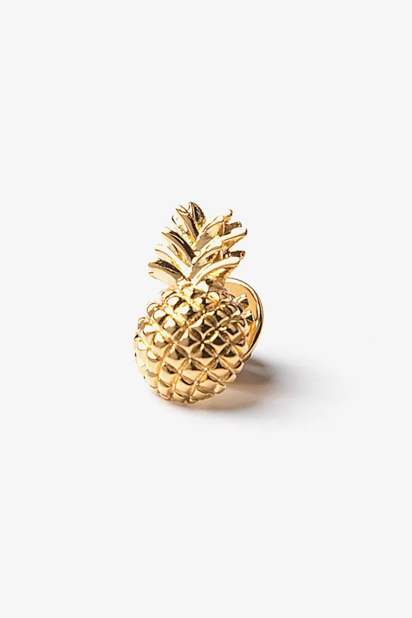 Ties Pineapple Lapel Pin Gold Cheap