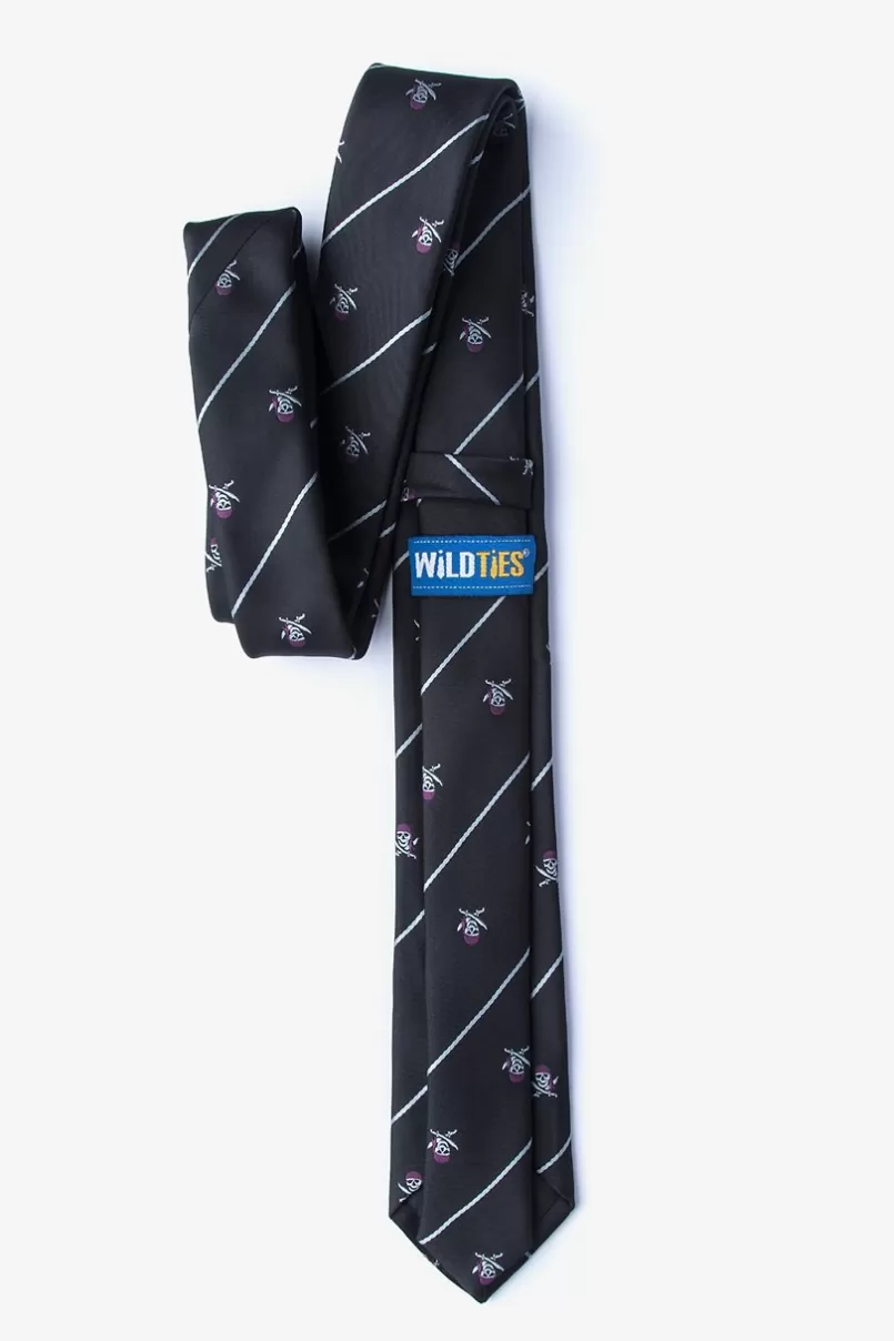 Ties Pirate Skull and Swords Skinny Tie Black Flash Sale