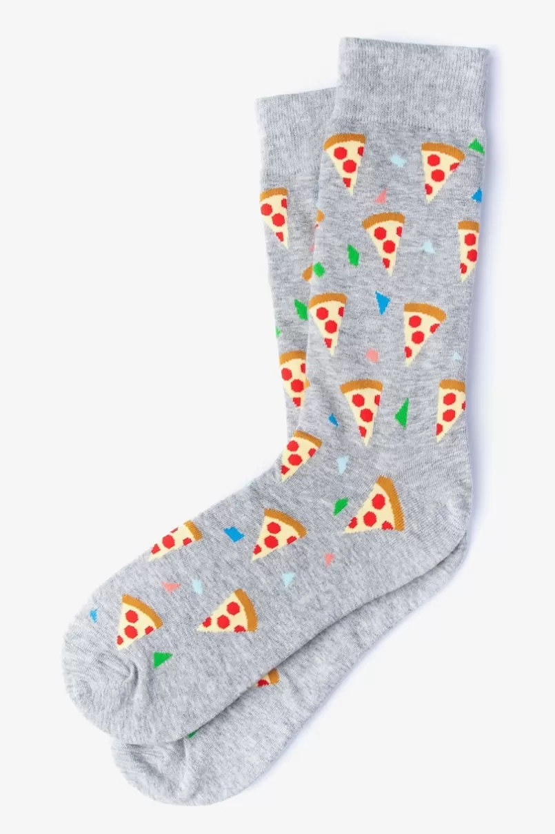 Ties Pizza Party Heather Light Gray Sock HeatherLightGray Outlet