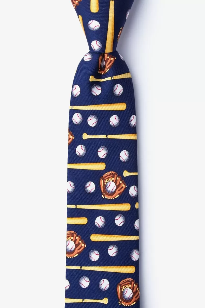 Ties Play Ball Navy Blue Skinny Tie Online