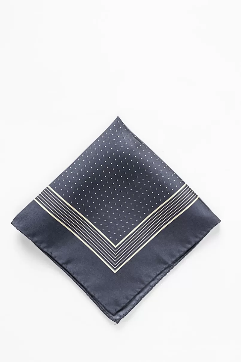 Ties Polkadot and Stripe Pocket Square Pocket Square Gray Cheap