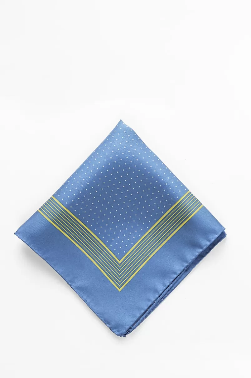 Ties Polkadot and Stripe Pocket Square Pocket Square Teal Store