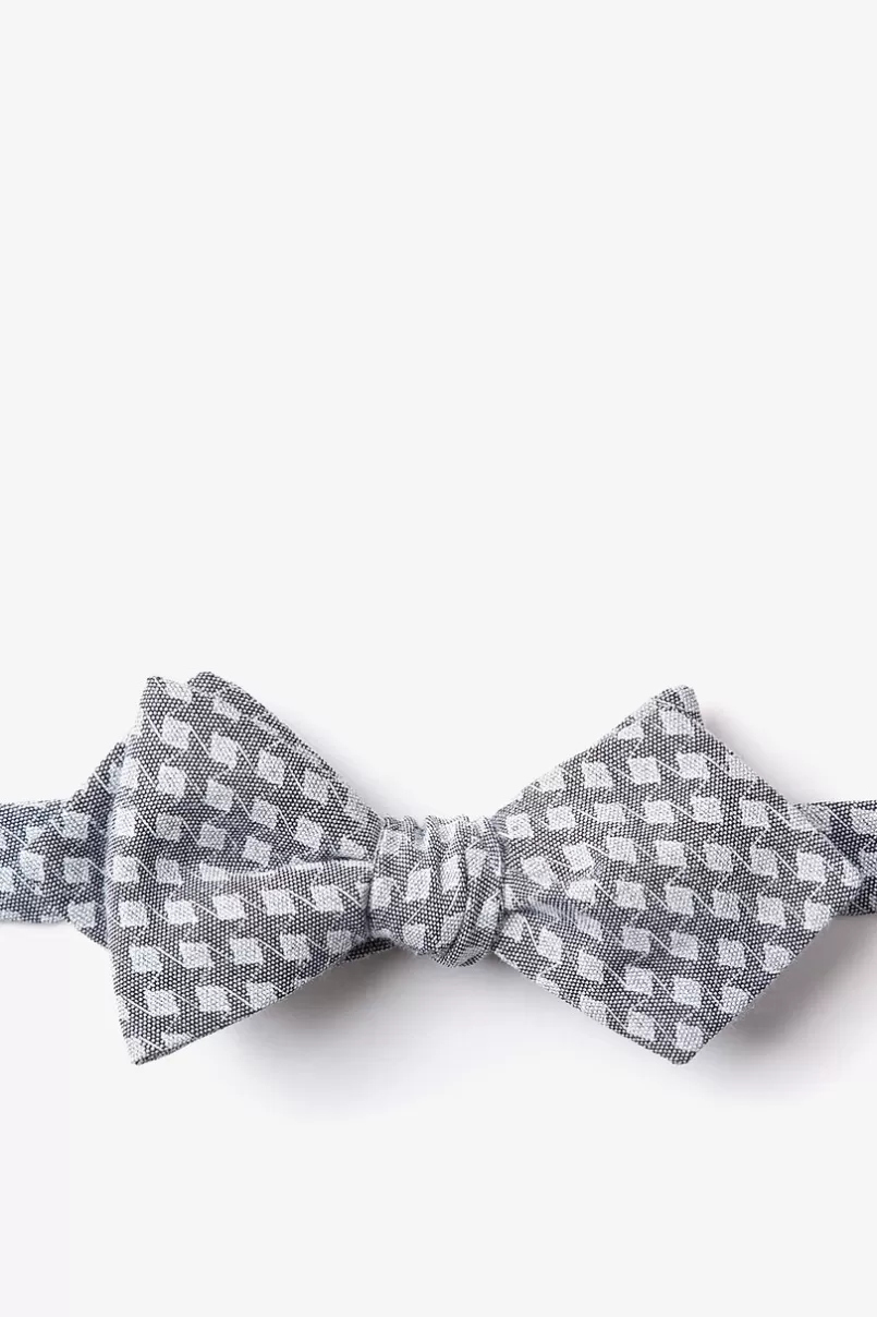 Ties Poway Diamond Tip Bow Tie Charcoal Discount