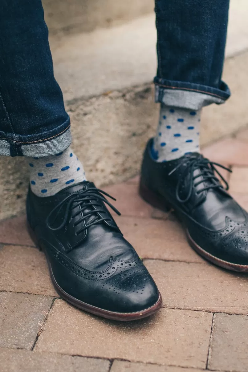 Ties Power Dots Sock Blue Best Sale