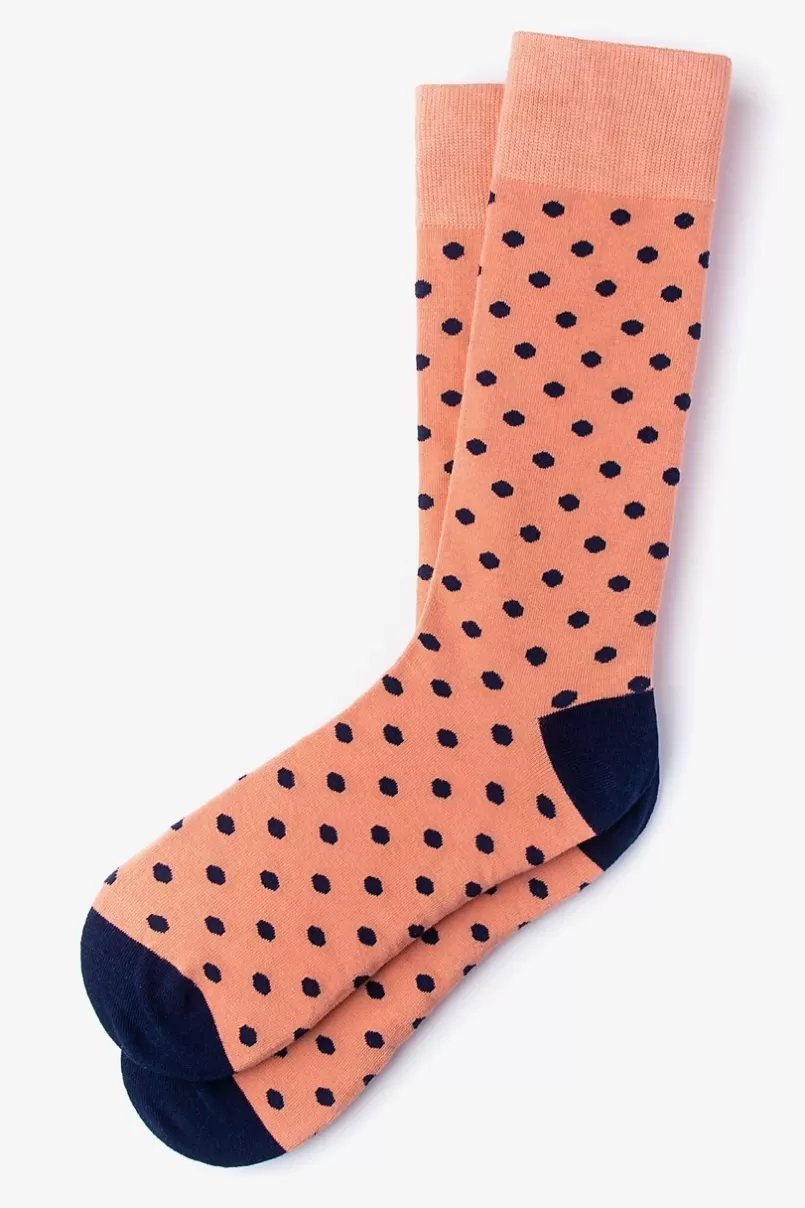 Ties Power Dots Sock Salmon Hot