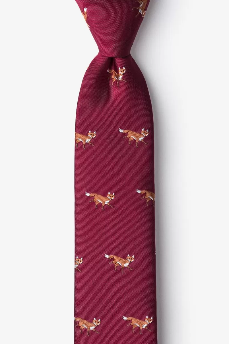 Ties Prowling Foxes Skinny Tie Burgundy Best