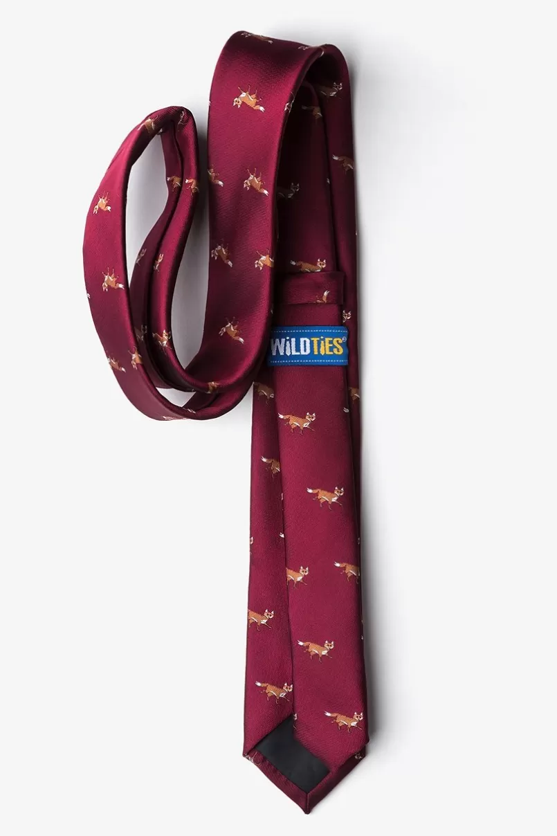 Ties Prowling Foxes Skinny Tie Burgundy Best