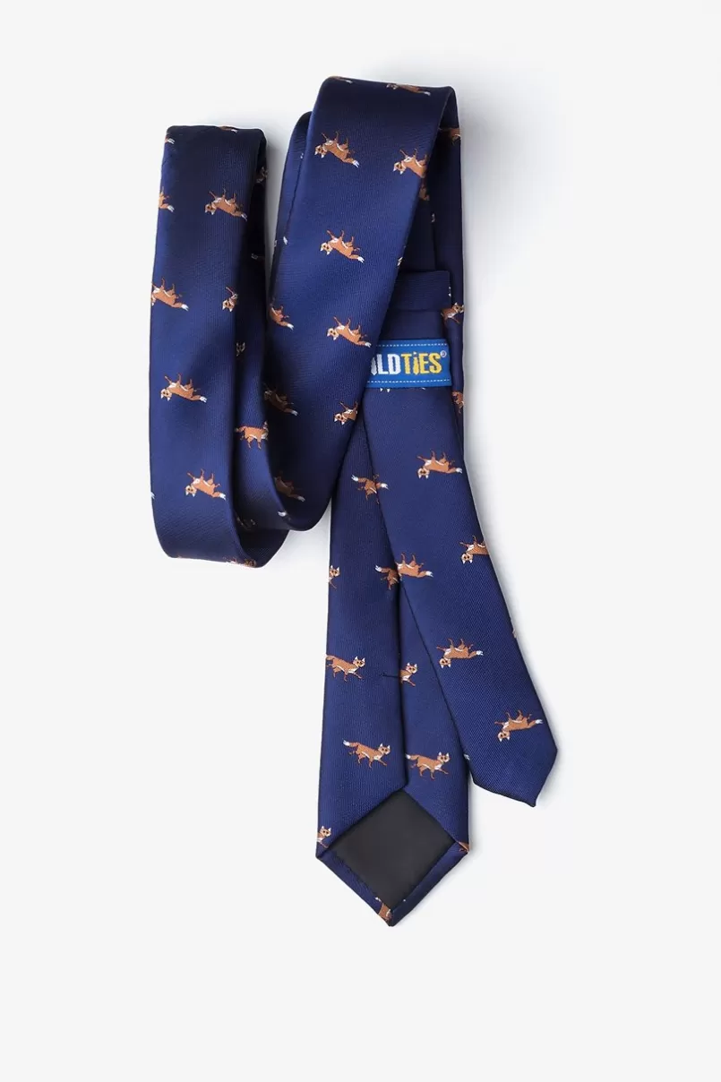 Ties Prowling Foxes Navy Blue Skinny Tie NavyBlue Best