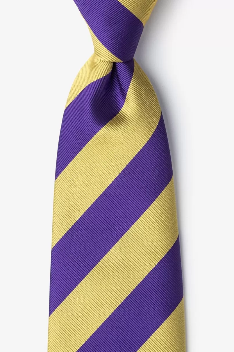 Ties Purple & Gold Stripe Extra Long Tie Purple&Gold Outlet