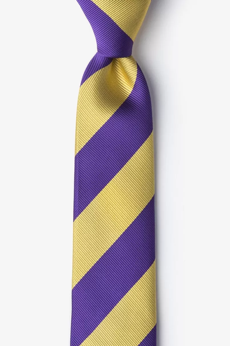 Ties Purple & Gold Stripe Skinny Tie Purple&Gold Best