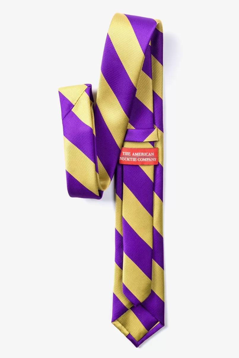 Ties Purple & Gold Stripe Skinny Tie Purple&Gold Best