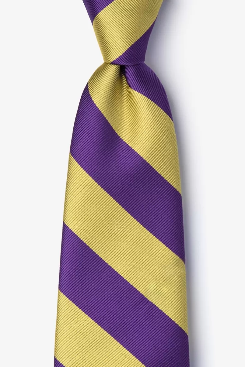 Ties & Gold Stripe Tie Purple Best Sale