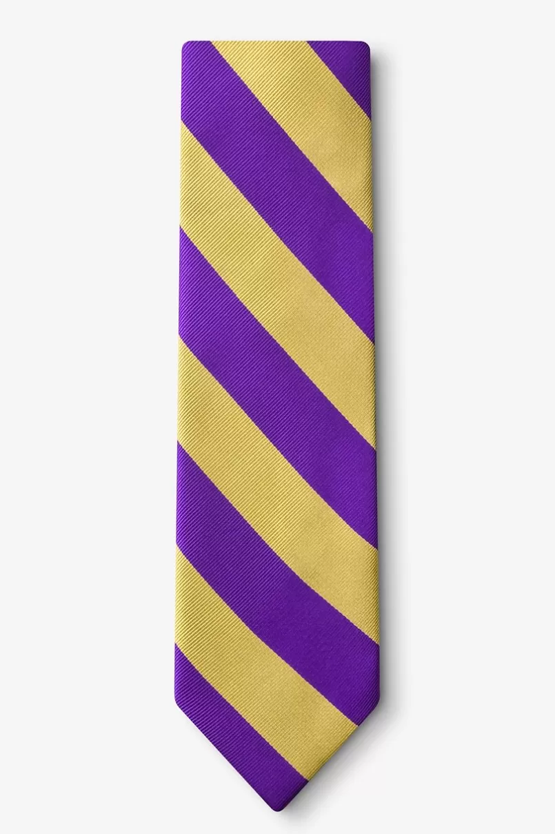 Ties & Gold Stripe Tie Purple Best Sale