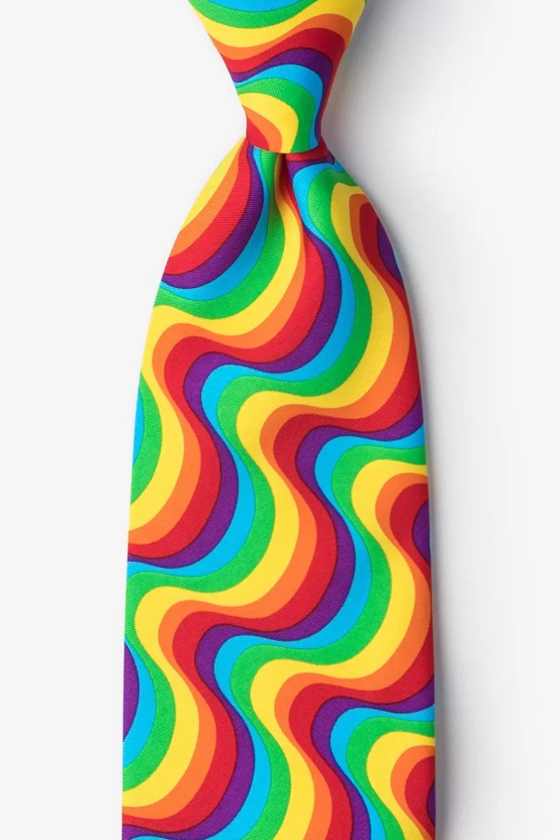 Ties Rainbow Swirl Red Tie Hot