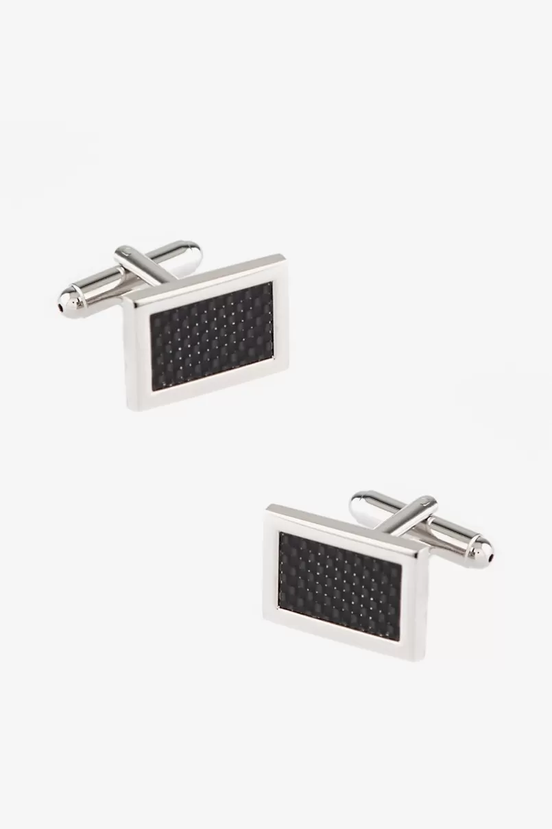 Ties Rectangular Futuristic Gunmetal Cufflinks Clearance