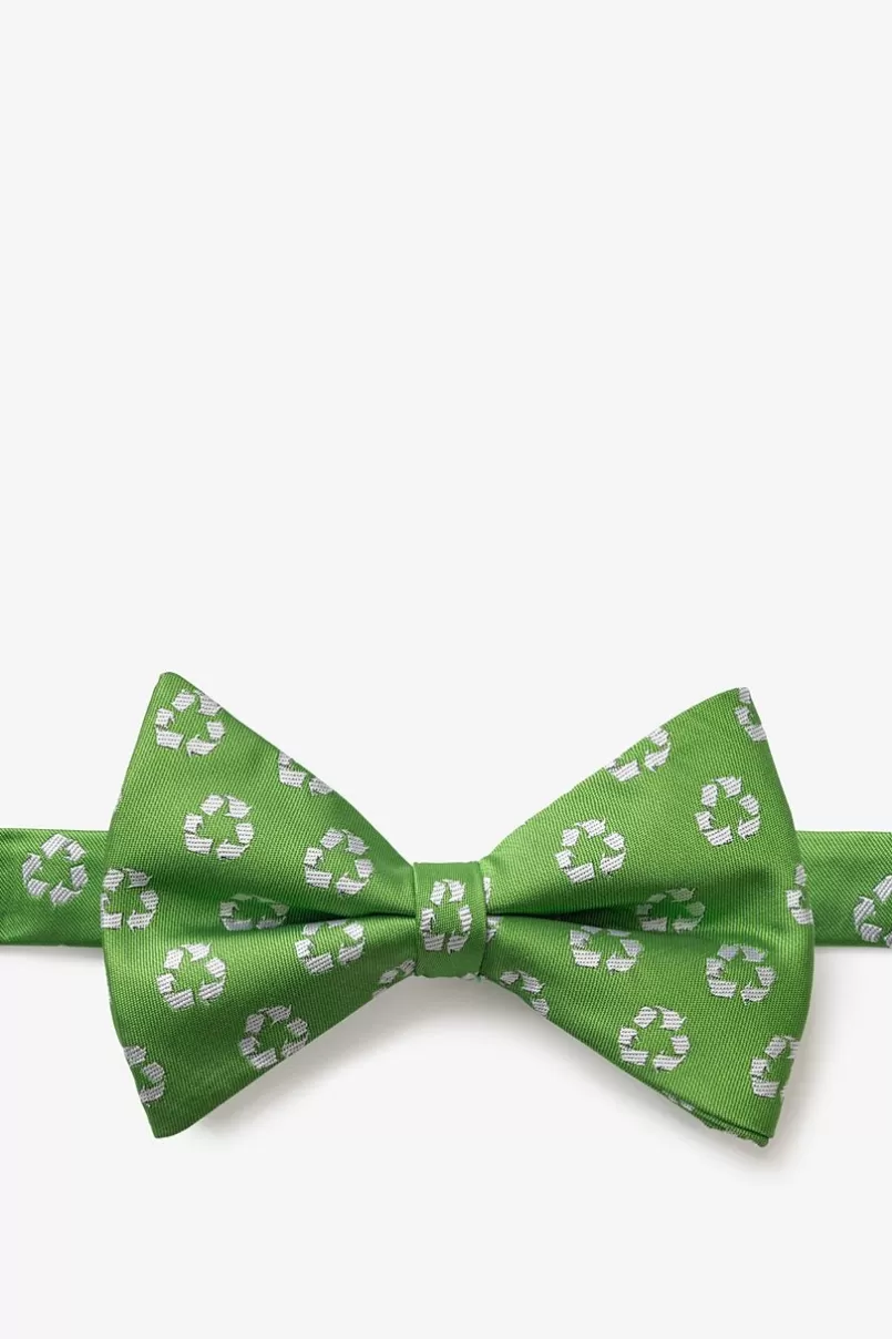 Ties Recycling Symbol Light Green Pre-Tied Bow Tie Sale