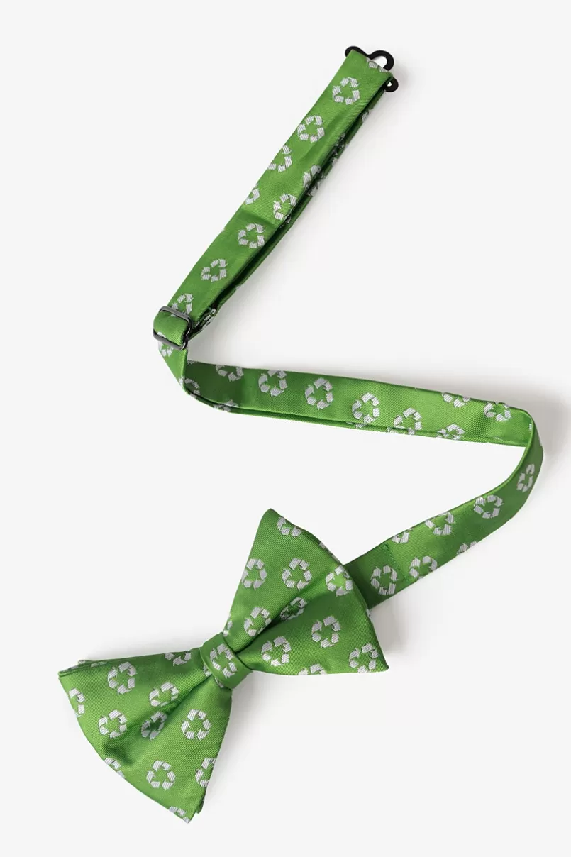 Ties Recycling Symbol Light Green Pre-Tied Bow Tie Sale