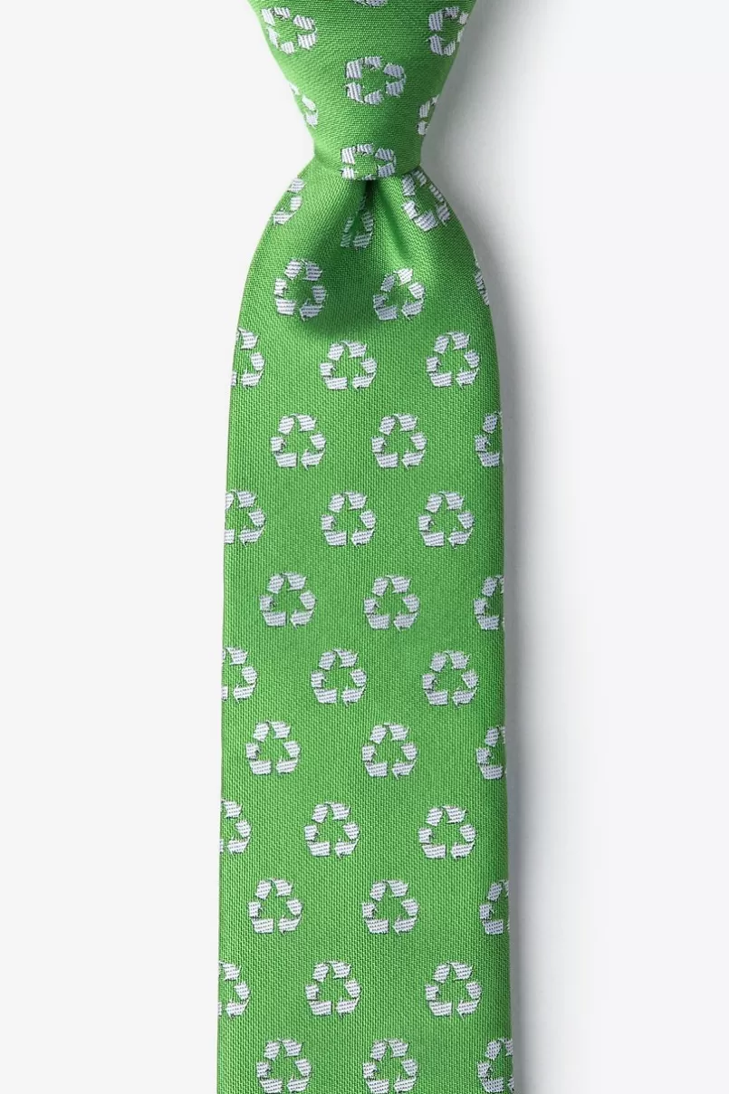 Ties Recycling Symbol Lime Green Tie For Boys Discount