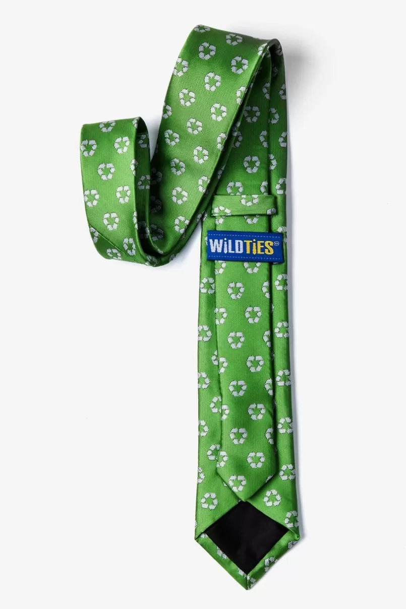 Ties Recycling Symbol Lime Green Tie For Boys Discount