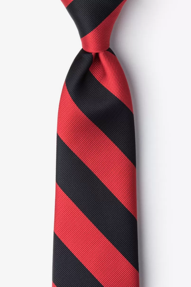 Ties Red & Black Stripe Extra Long Tie Red&Black Fashion