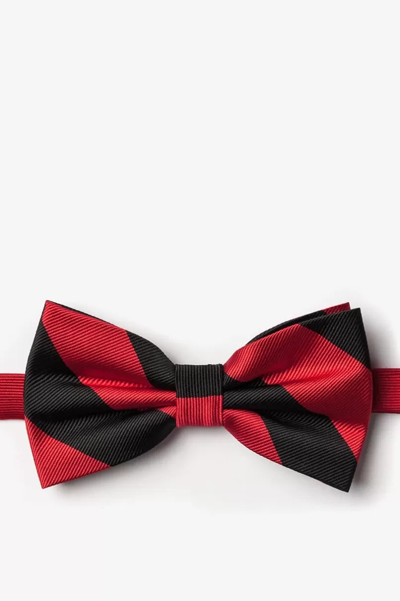 Ties Red & Black Stripe Pre-Tied Bow Tie Red&Black Sale