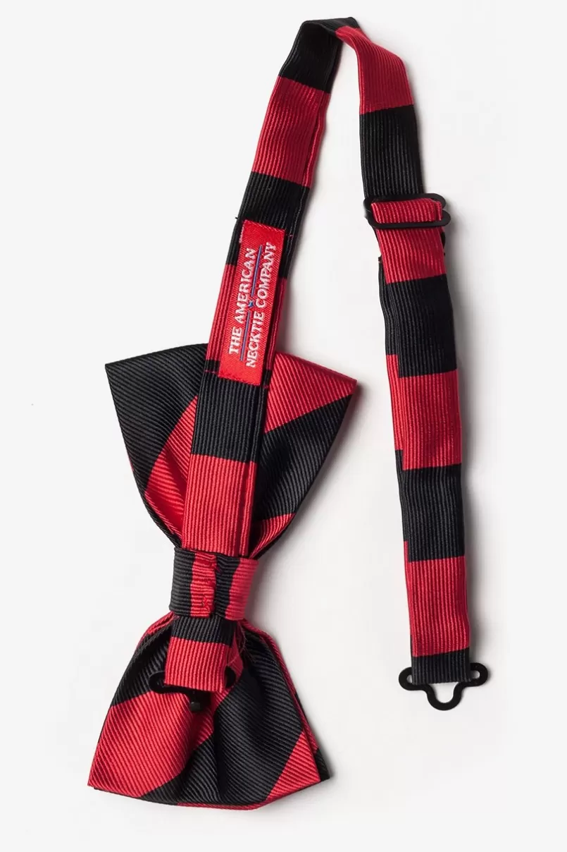 Ties Red & Black Stripe Pre-Tied Bow Tie Red&Black Sale