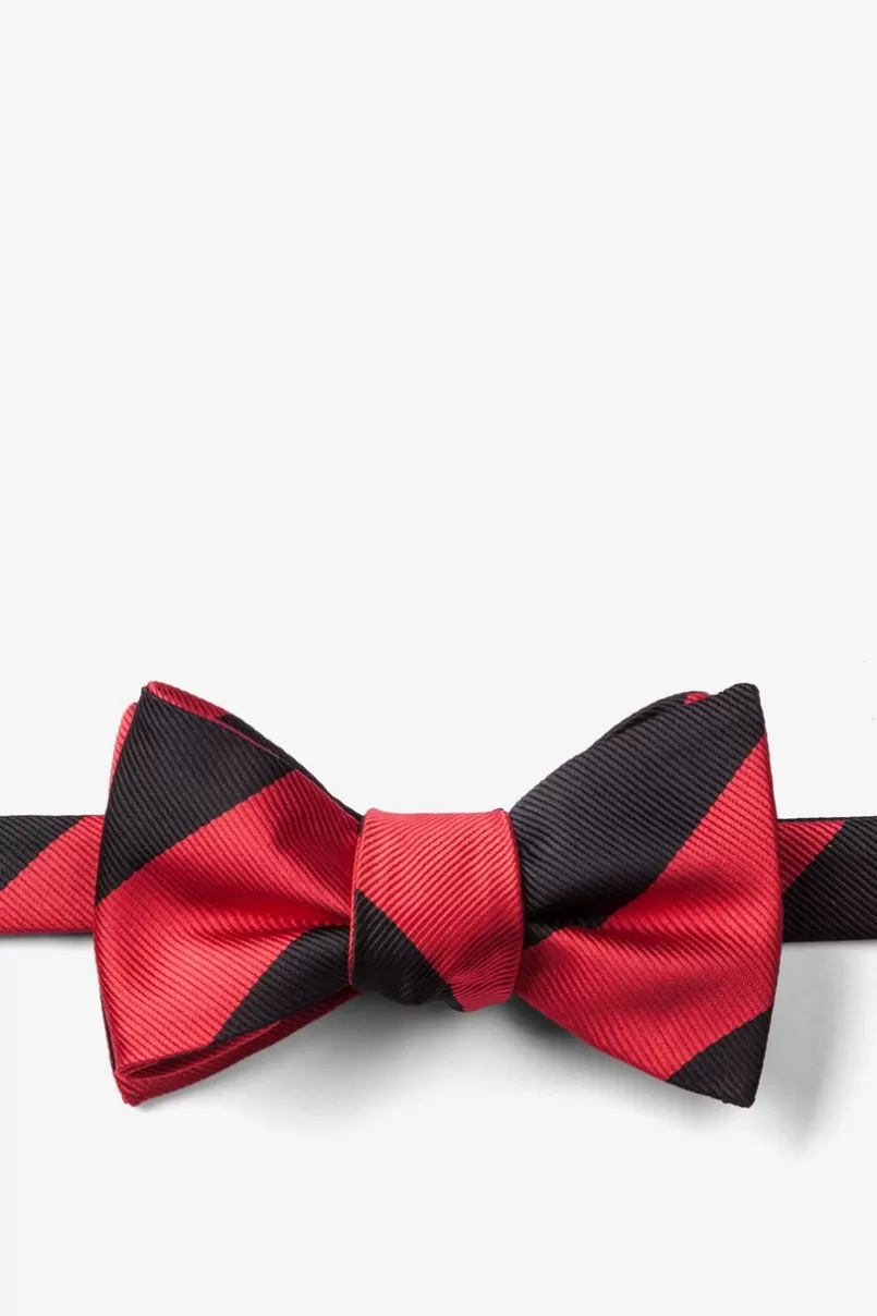 Ties Red & Black Stripe Self-Tie Bow Tie Red&Black Clearance