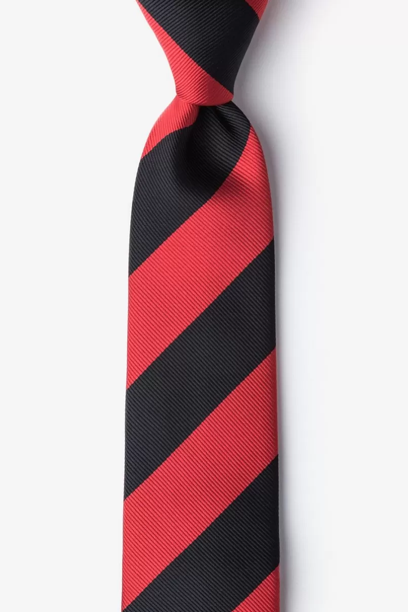 Ties Red & Black Stripe Skinny Tie Red&Black Best