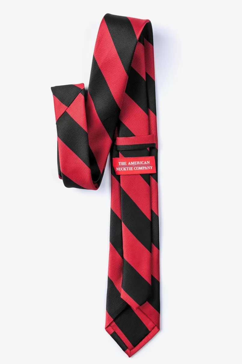 Ties Red & Black Stripe Skinny Tie Red&Black Best