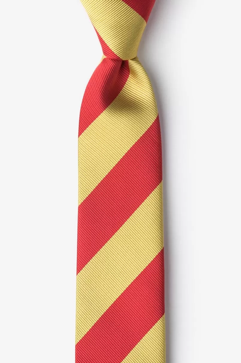 Ties Red & Gold Stripe Skinny Tie Red&Gold Flash Sale