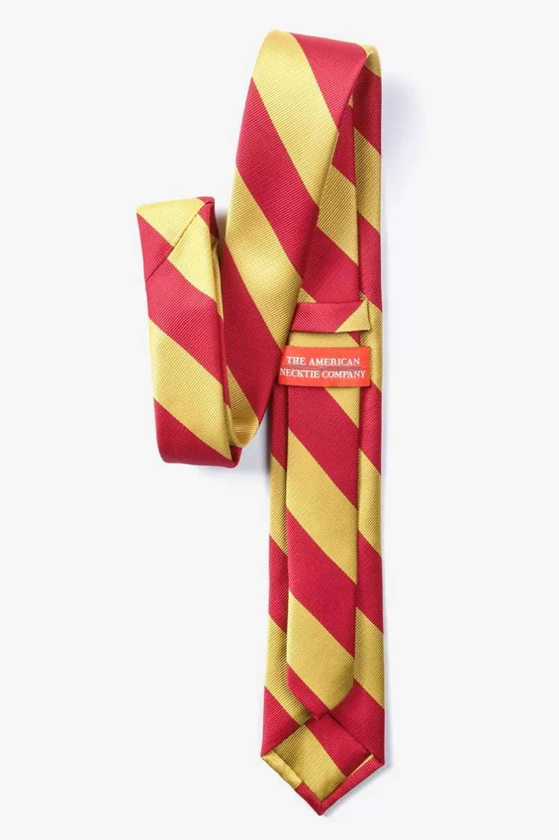 Ties Red & Gold Stripe Skinny Tie Red&Gold Flash Sale