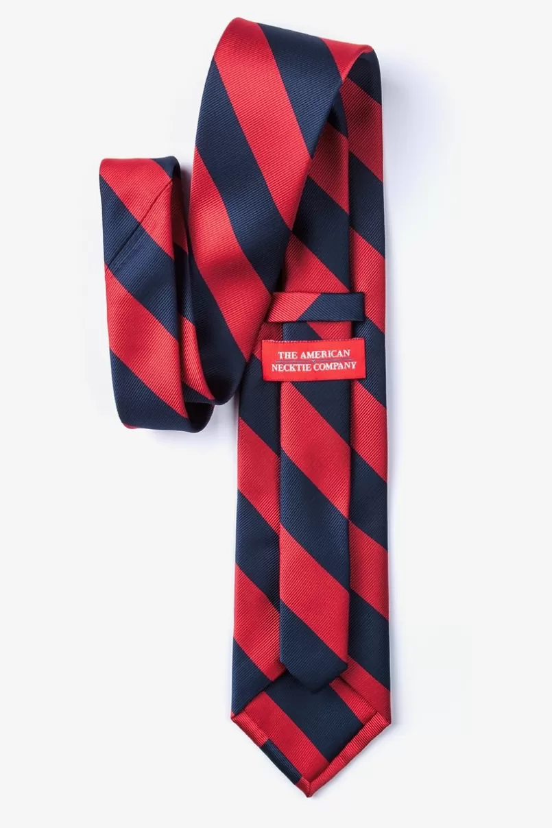 Ties Red & Navy Stripe Extra Long Tie Red&NavyBlue Hot