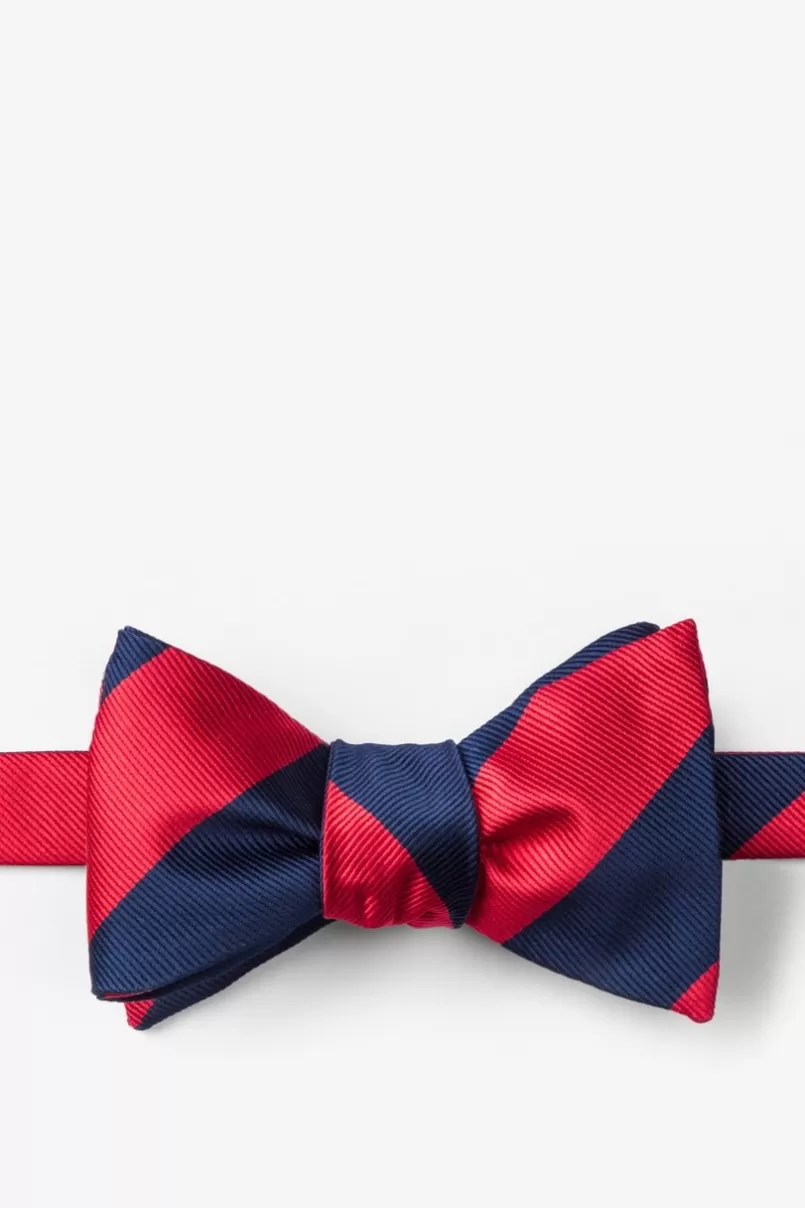 Ties Red & Navy Stripe Self-Tie Bow Tie Red&NavyBlue Cheap