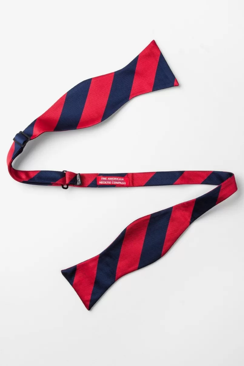 Ties Red & Navy Stripe Self-Tie Bow Tie Red&NavyBlue Cheap