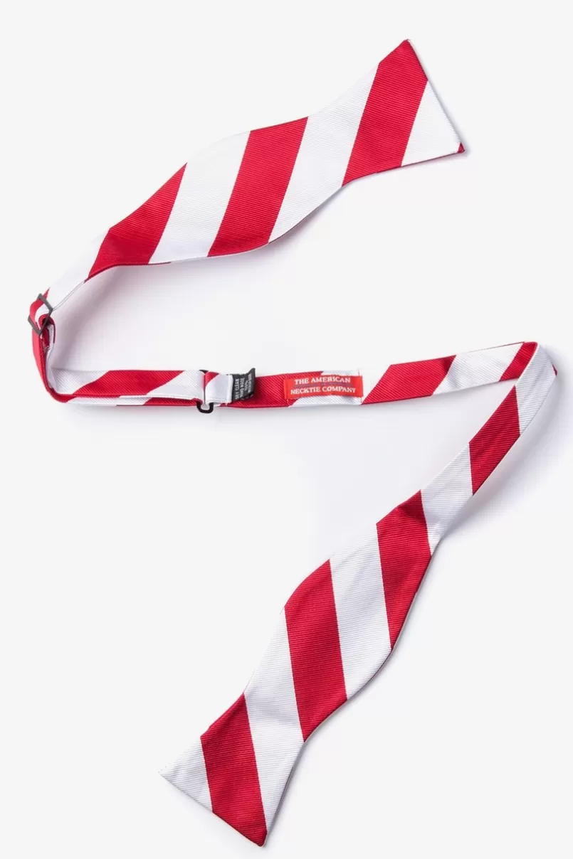 Ties Red & White Stripe Self-Tie Bow Tie Red&White Cheap