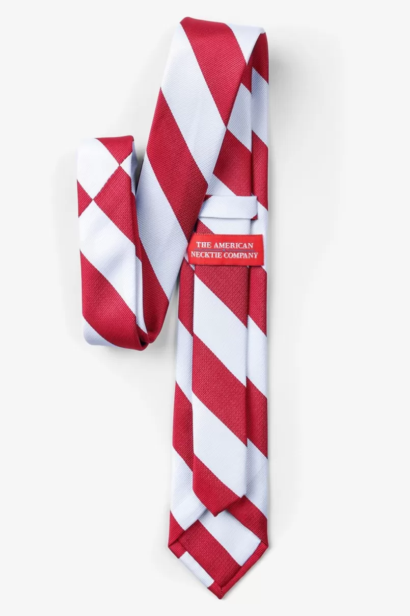 Ties Red & White Stripe Skinny Tie Red&White Best Sale