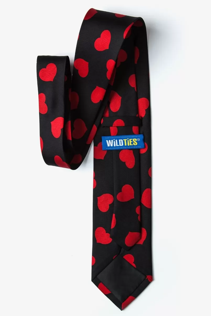 Ties Red Hearts Black Tie Store