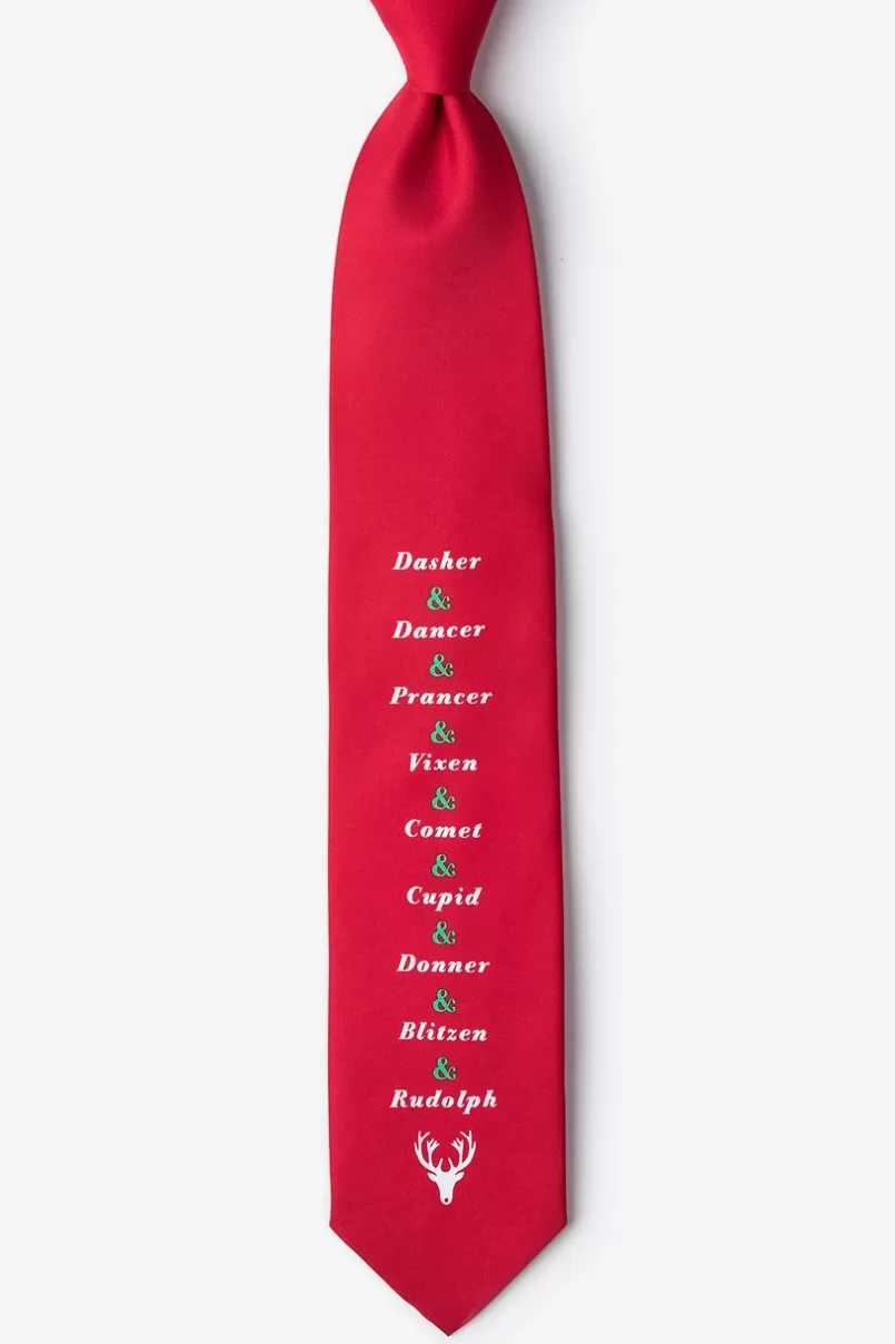 Ties Reindeer Names Red Tie Cheap