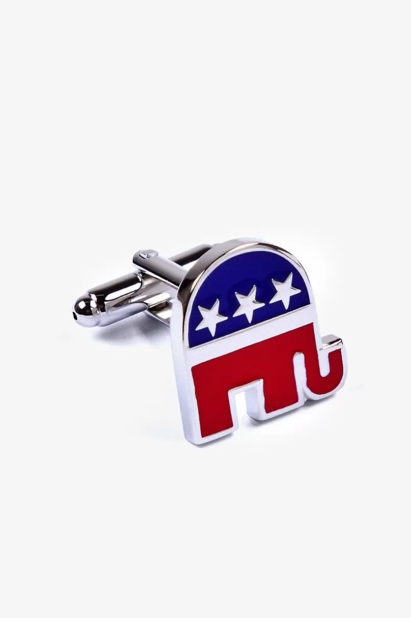 Ties Republican Elephant Red Cufflinks Fashion